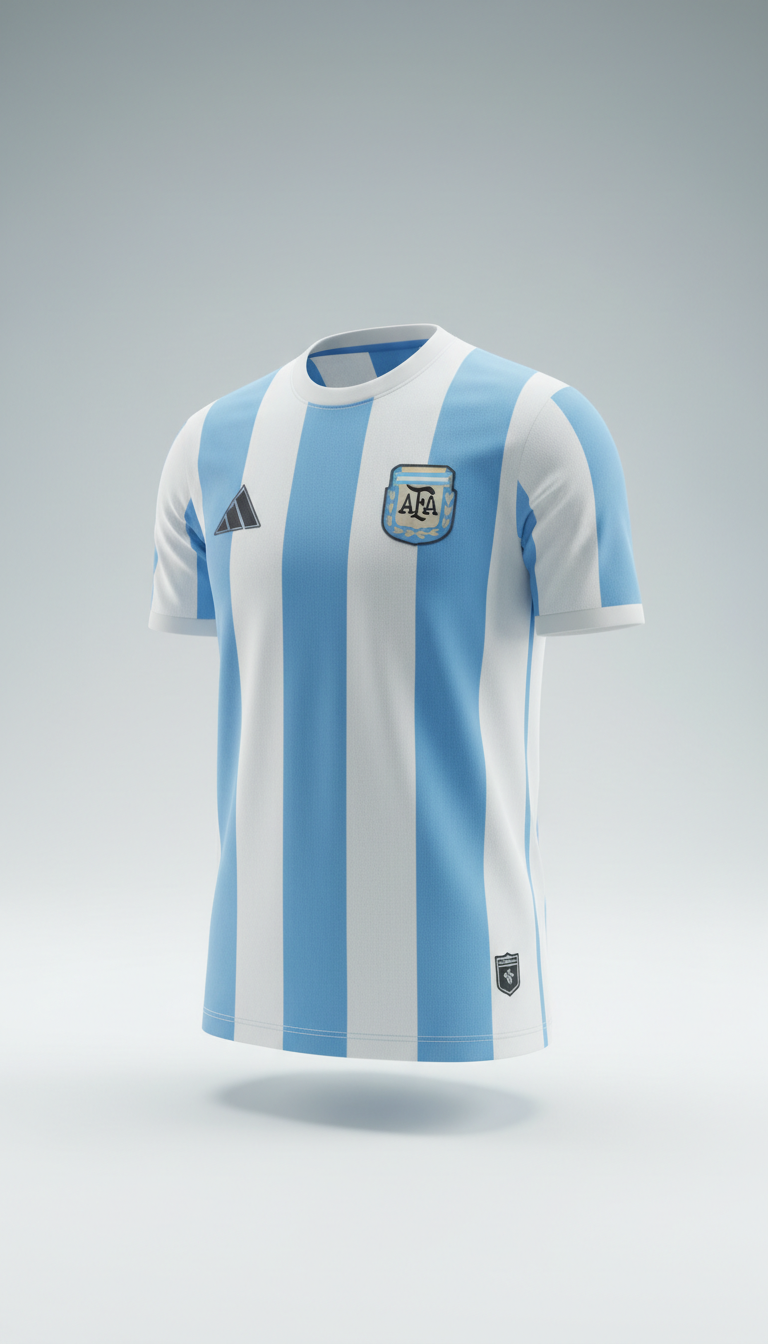 Classic Argentina Striped Football Jersey