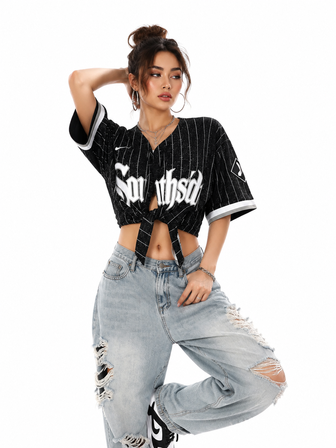ZEHPHYR Vintage Baseball Jersey Oversized Shirt