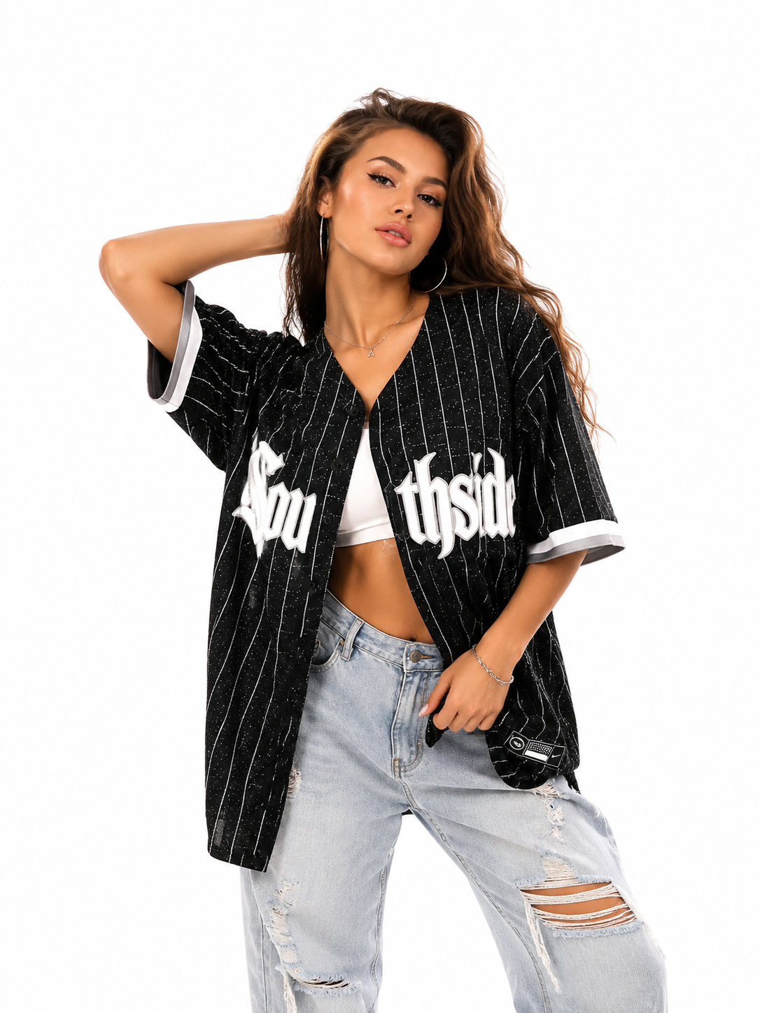 ZEHPHYR Vintage Baseball Jersey Oversized Shirt