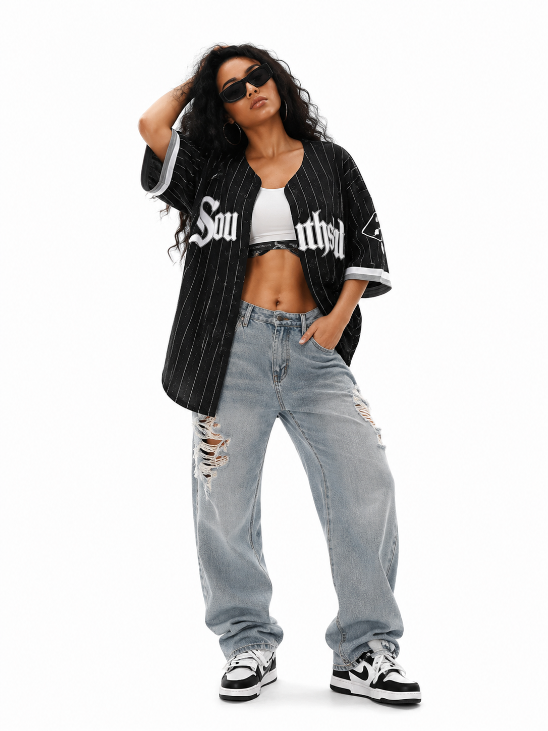 ZEHPHYR Vintage Baseball Jersey Oversized Shirt