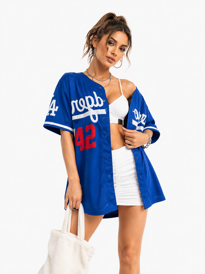 ZEHPHYR Vintage Baseball Jersey Oversized Shirt